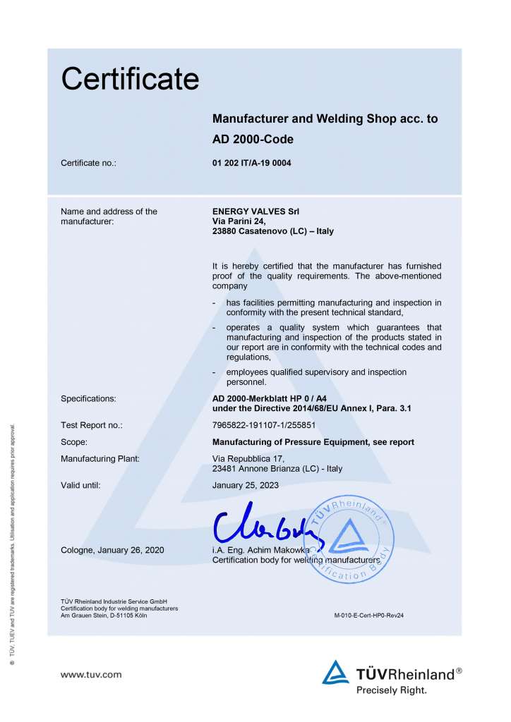 Company Certification
